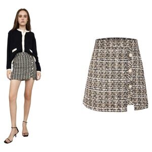 Zara tweed mini skirt SZM NWT